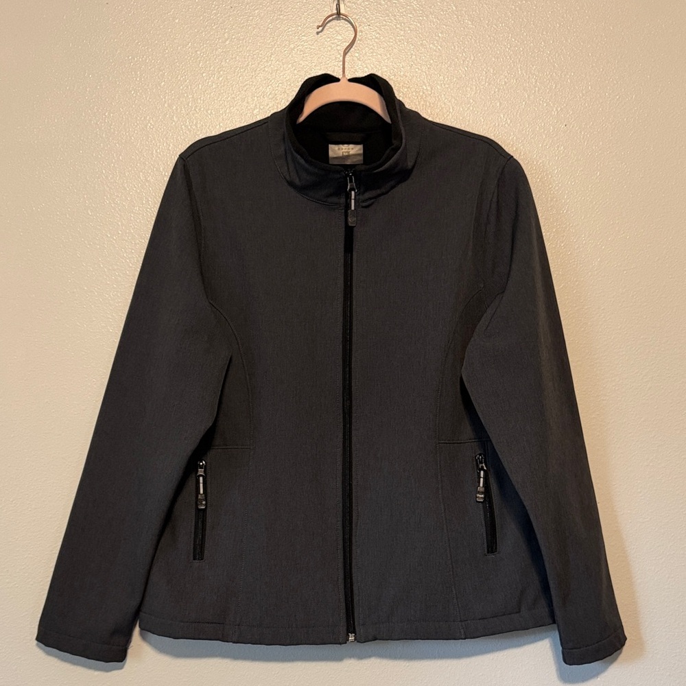 Roper Charcoal Zip-Front Soft Shell Utility Jacket
